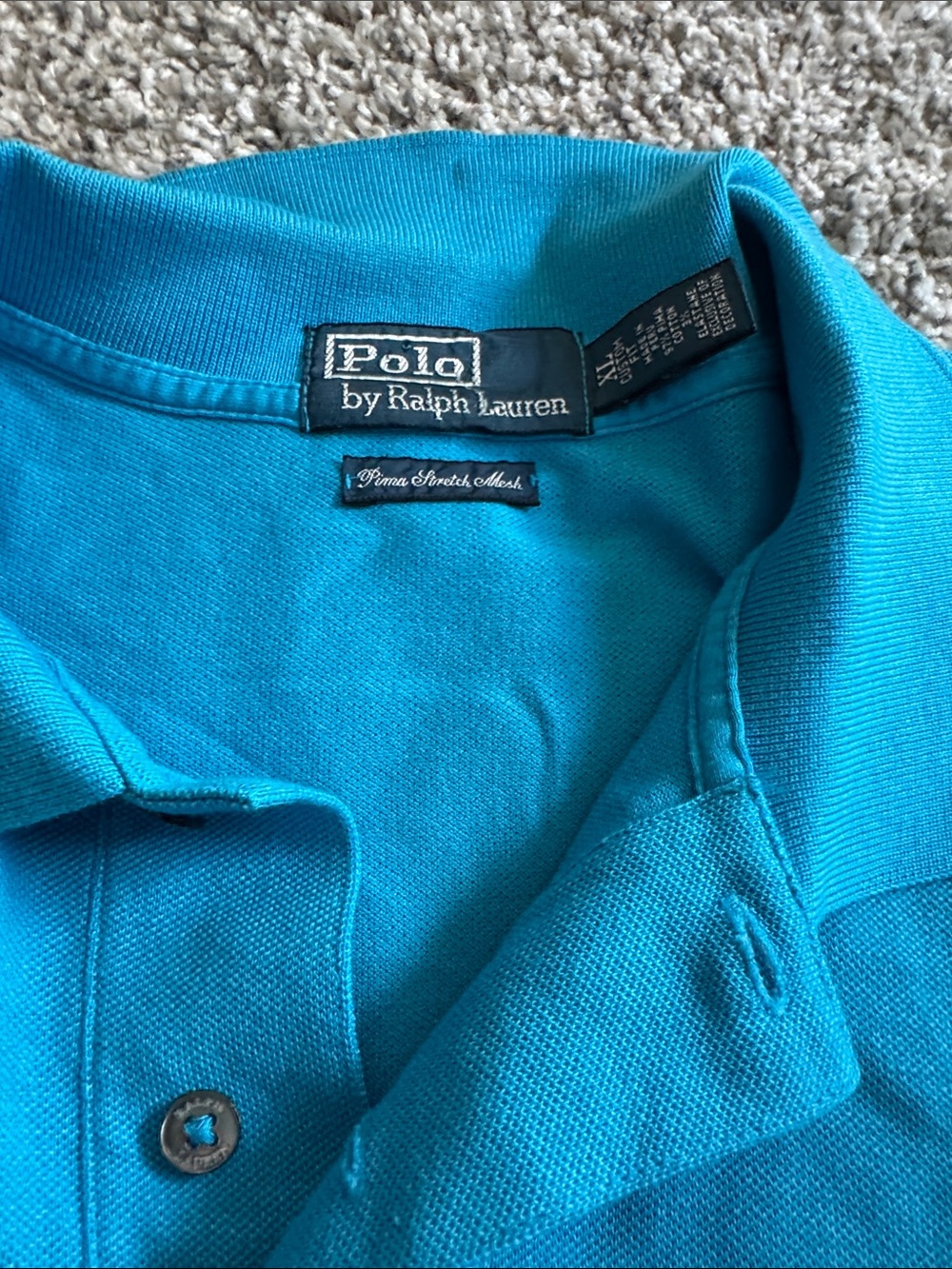 Polo by Ralph Lauren Bright Turquoise Short-Sleeve Polo with Yellow Pony - Picture 2 of 7